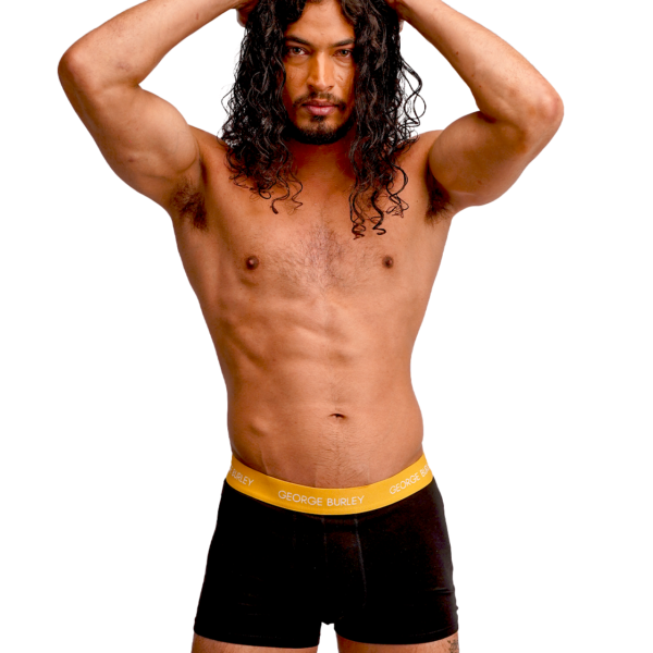 3Pack Boxers Black with Red/ Yellow / Black view 4