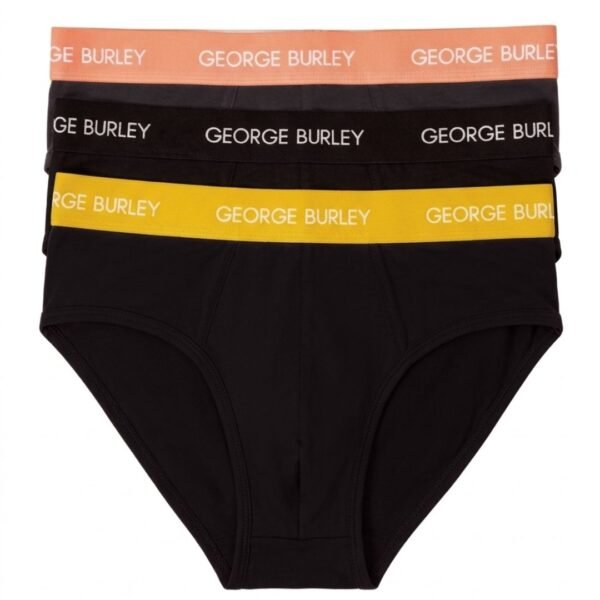 3Pack Briefs Black with Black/ Red/ Yellow view 8